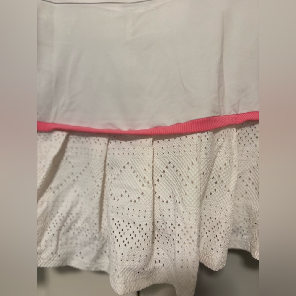 Eleven Venus Williams Devotion Skort Tennis Skirt White Hearts Pink Stripe M NWT - Picture 9 of 13